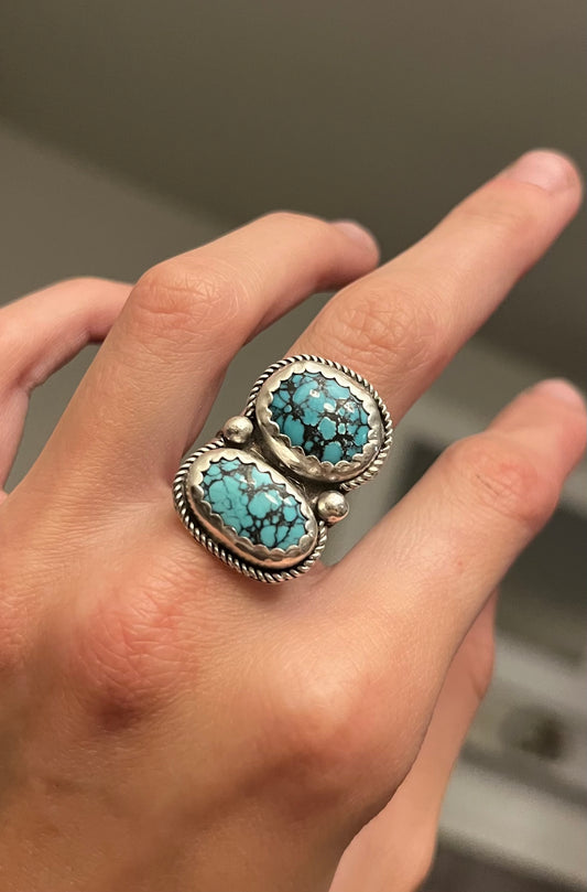 Turquoise and sterling ring